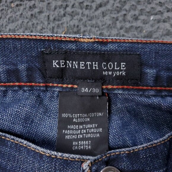 Kenneth Cole New York Denim Jeans Mens Size 34 x30 Cotton Blue - Picture 5 of 8